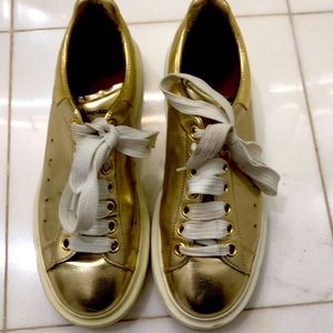 Alexander McQueen Gold Larry Chunky Sneakers 39.5